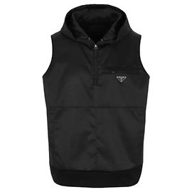 Chaleco Prada de Re-nylon y algodón negro Negro