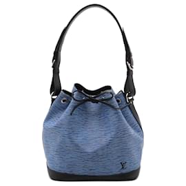 Louis Vuitton-Louis Vuitton Epi Denim Petit Noe Shoulder Bag-Black,Blue