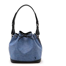 Louis Vuitton-Louis Vuitton Epi Denim Petit Noe Shoulder Bag-Black,Blue