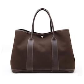 Hermès-Sac Tote PM Hermes Garden-Marron foncé