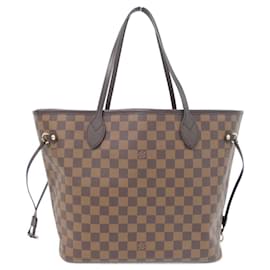 Louis Vuitton-Bolsa Louis Vuitton Damier Neverfull MM-Marrom,Damier ebene
