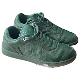 Christian Dior-Sneakers B27 Low World Tour Dior Green Leather-Green