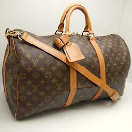 Louis Vuitton-Louis Vuitton Monogram Keepall Bandouliere 50 Boston Bag-Brown,Monogram