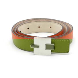 Hermès-Hermes Irene H-Belt-Orange,Cream