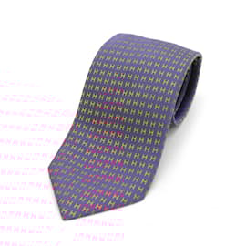 Hermès-Hermes Fasonne H Cravat in Violet-Purple