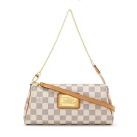 Louis Vuitton-Louis Vuitton Damier Azur Eva Pouch Chain Bag-Cream