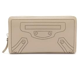 Balenciaga-Balenciaga Classic Continental Zip Around Long Wallet-Grey