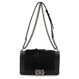 Chanel-Chanel Boy Chanel 25 Coco Mark Chain Shoulder Bag-Black