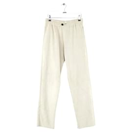 Longchamp-Straight leather pants-Beige