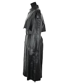 Mackage-Leather trench coat-Black