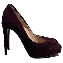 Fendi-FENDI Heels T.EU 40 Suede-Dark red
