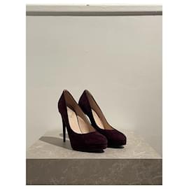 Fendi-FENDI Heels T.EU 40 Suede-Dark red
