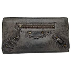 Vintage Balenciaga Leather City Wallet Anthrazite Black