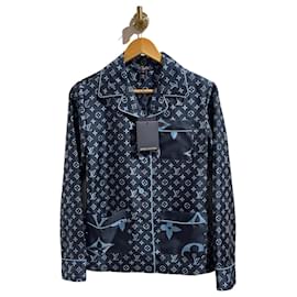 Louis Vuitton-LOUIS VUITTON Tops T.FR 34 Silk-Blue