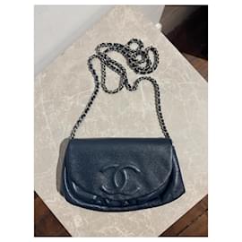 Chanel-CHANEL Handbags T.  Leather-Blue