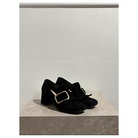 Prada-PRADA Heels T.EU 38.5 Suede-Black