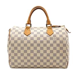 Louis Vuitton-Louis Vuitton Damier Azur Speedy 30 Handbag-Cream