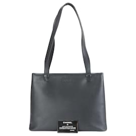 Chanel-Chanel Black Leather Handbag-Black