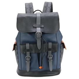 Coach-Coach Signature Hudson Leather Rucksack Backpack-Black,Orange,Navy blue