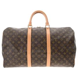 Louis Vuitton-Louis Vuitton Monogram Keepall 50 Boston Bag-Brown