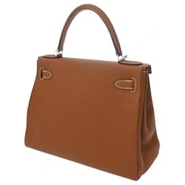 Hermès-Hermes Kelly 28 Togo Handbag-Golden