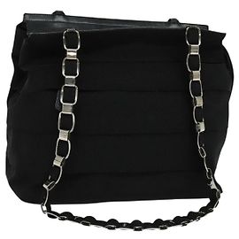 Borsa a Spalla Vala in Tela Nera Salvatore Ferragamo Auth fm4422 Nero