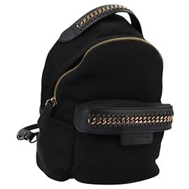 Autre Marque Sac à dos Stella MacCartney en nylon or noir Auth BA395 Noir Doré