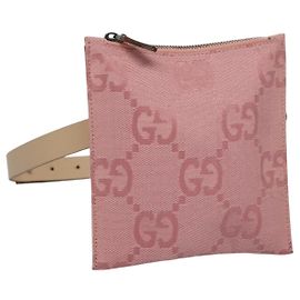 GUCCI GG Canvas Waist bag Pink Silver 037 1312 Auth bs22943 Silvery Pink