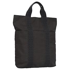 Hermès-HERMES Son Sac Cabas Her Line Gris Argent Auth bs22884-Marron,Argenté
