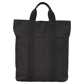 Hermès-HERMES Son Sac Cabas Her Line Gris Argent Auth bs22884-Marron,Argenté