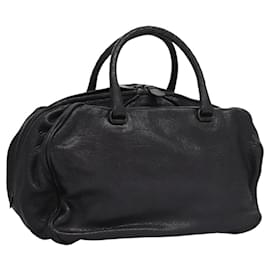 Autre Marque-BOTTEGA VENETA Goatskin Hand Bag Leather Black Auth mr1050-Black