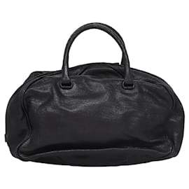 Autre Marque-BOTTEGA VENETA Goatskin Hand Bag Leather Black Auth mr1050-Black