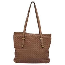 Autre Marque-BOTTEGA VENETA INTRECCIATO Hand Bag Leather Brown Auth EC091-Brown