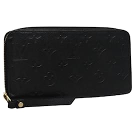 Louis Vuitton-LOUIS VUITTON Monogram Empreinte Zippy Wallet Black M61864 LV Auth BD532-Black