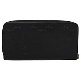 Louis Vuitton-LOUIS VUITTON Monogram Empreinte Zippy Wallet Black M61864 LV Auth BD532-Black