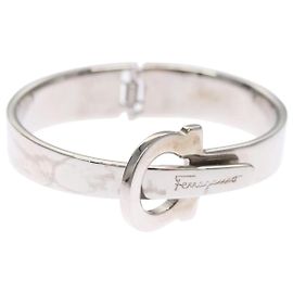 Pulsera Gancini de metal plateado Auth am7986 de Salvatore Ferragamo Plata