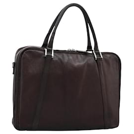 Fendi-FENDI Hand Bag Leather Brown Auth bs22958-Brown
