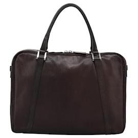 Fendi-FENDI Hand Bag Leather Brown Auth bs22958-Brown