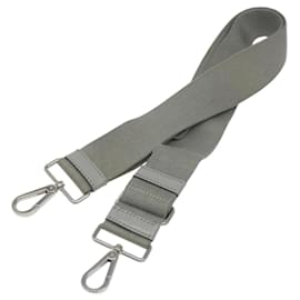 Prada-PRADA Adjustable Shoulder Strap Canvas 26.8""-46.9"" Gray Silver Auth yk17669-Brown,Silvery