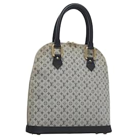 Louis Vuitton-LOUIS VUITTON Monogram Mini Alma Haut Hand Bag Blue M92202 LV Auth EC183-Blue
