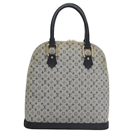 Louis Vuitton-LOUIS VUITTON Monogram Mini Alma Haut Hand Bag Blue M92202 LV Auth EC183-Blue