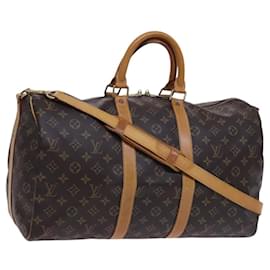 Louis Vuitton-LOUIS VUITTON Monogram Keepall Bandouliere 45 Boston Bag M41418 LV Auth bs23195-Monogram