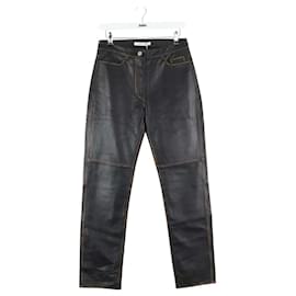 Autre Marque-Straight leather pants-Black
