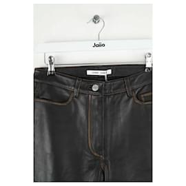 Autre Marque-Straight leather pants-Black