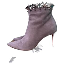 Christian Louboutin-Christian Louboutin Firmamma 85 Velours Gris Taille 36-Gris,Bijouterie argentée