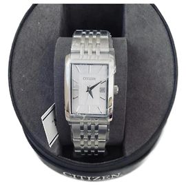 Autre Marque Citizen Men's Quartz Watch Steel Silver White Dial Silver hardware