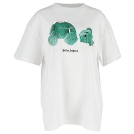 T-shirt Palm Angels avec imprimé ours en coton blanc Autre