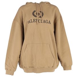 Moletom com capuz Balenciaga Laurier em algodão marrom Marrom