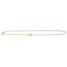 Tiffany & Co-Pulseira de corrente dupla T em metal dourado da Tiffany & Co-Dourado