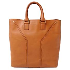 Yves Saint Laurent-Yves Saint Laurent Leather Tote/Handbag Camel 189542-Brown
